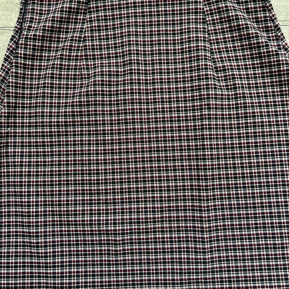 Hollister Red Black Retro Plaid Preppy Square Neck Slit Party Mini Dress XS - Picture 11 of 14